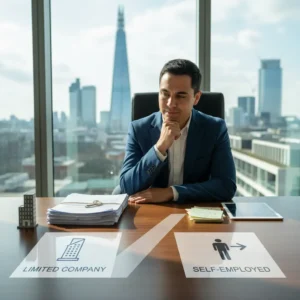 Visual comparativo de Limited Company e Self-Employed para ajudar a Abrir Empresa UK no Reino Unido.